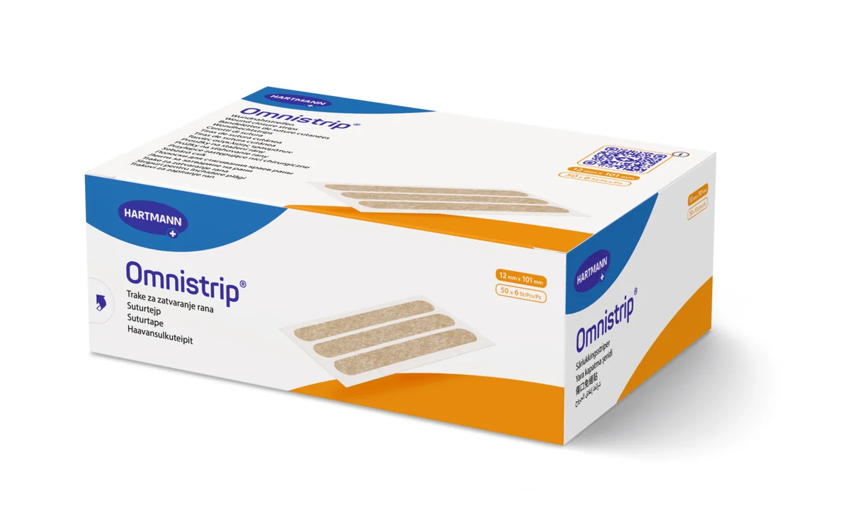 Hartmann Omnistrip Plasture hipoalergenic pentru suturi 12 mm x 101 mm 6 bucati/plic x 50