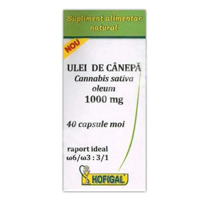 Hofigal Ulei de canepa 40 capsule moi 1000 mg