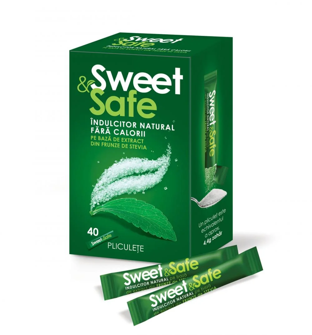 Sweet & Safe Indulcitor natural din stevie 40 bucati