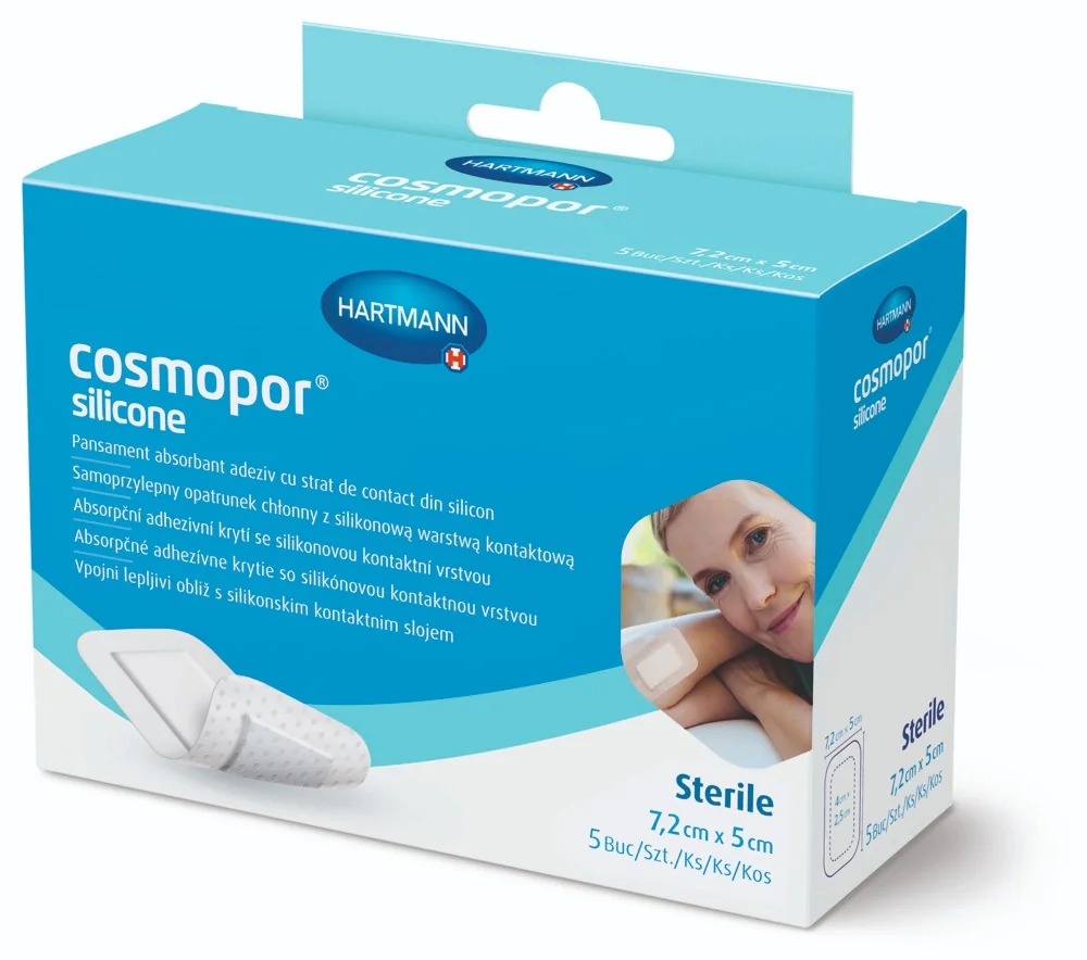 Hartmann Cosmopor Silicone Plasturi autoadezivi 7.2 cm x 5 cm 5 bucati