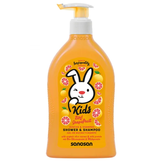 Sanosan kids gel dus & sampon cu aroma de grapefruit 400ml Mann&Schroder
