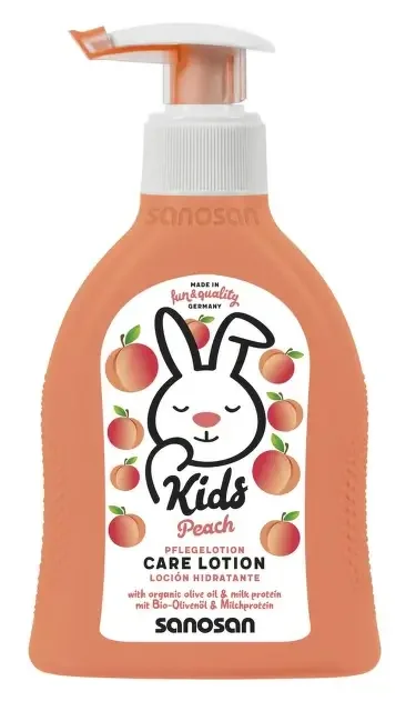 Sanosan Kids lotiune corp hidratanta cu aroma de piersica 200ml