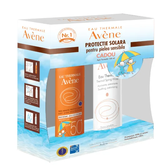Avene Spray copii SPF50 150ml + Avene Apa termala 150ml Pachet