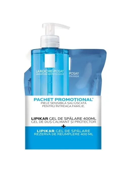 La Roche Posay Pachet Gel de spalare Lipikar AP+ 400ml + Rezerva 400ml