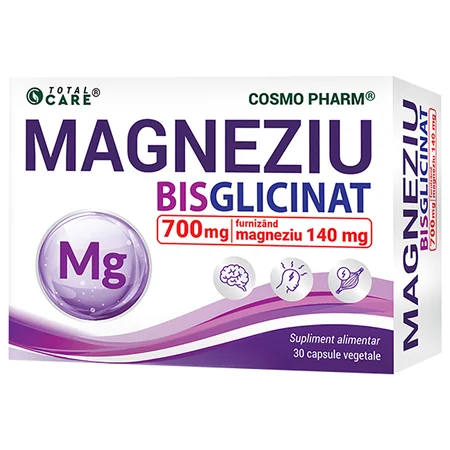 Magneziu bisglicinat 700mg - total care 30 caps. Cosmo Pharm