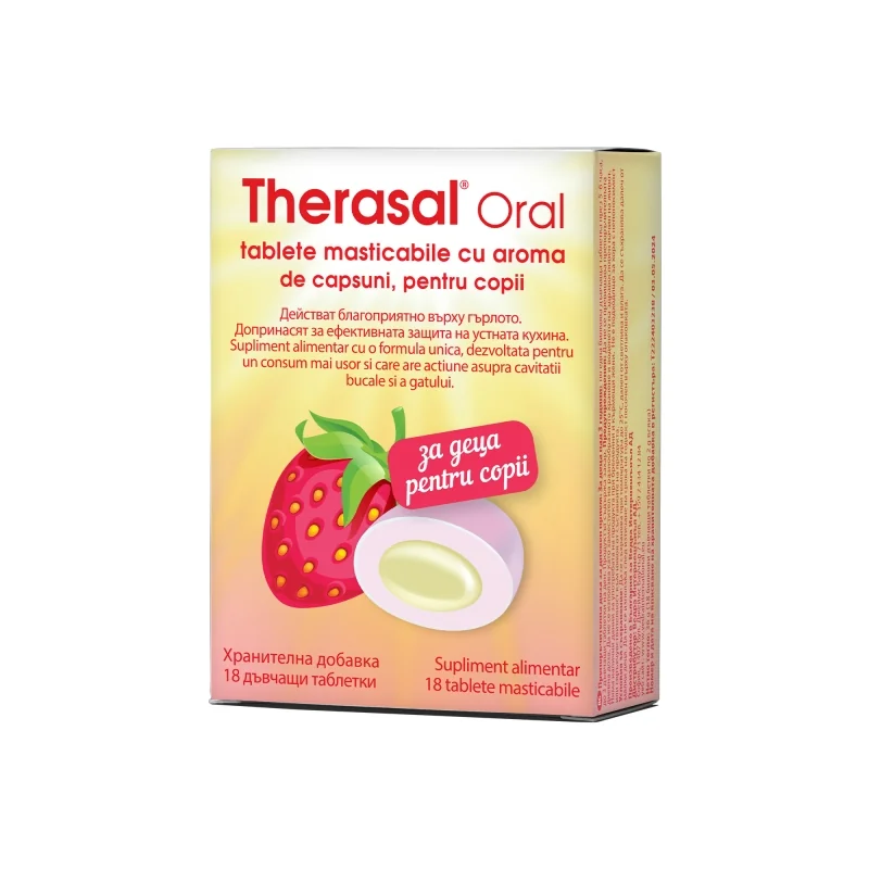Therasal Oral aroma capsuni pentru copii  18 tb. mast. Vedra