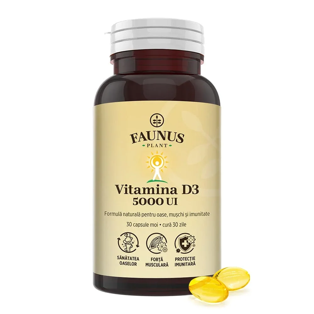Vitamina D3 5000UI 30 caps. Faunus Plant