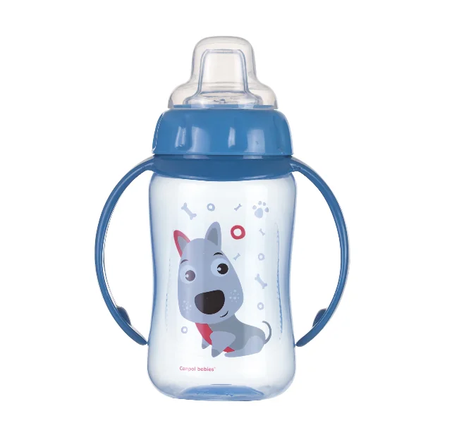 CN 56/512_ORA CANITA ANTRENAMENT SILICON, CUTE ANIMALS DOG, 6+ LUNI X 320ML BUC CANPOL