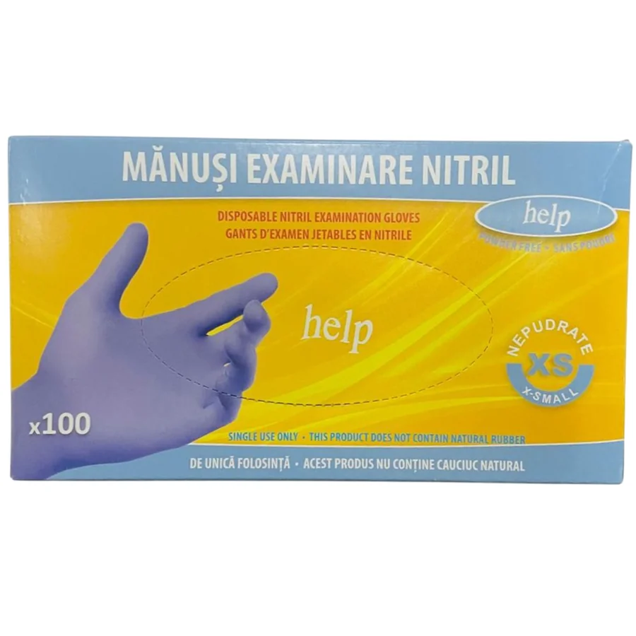 Manusi examinare nitril nepudrate albastre ""XS""  100 bucati top Glove