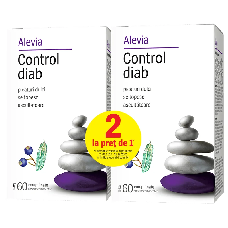 Alevia Control diab 60 comprimate 1 + 1 Gratis