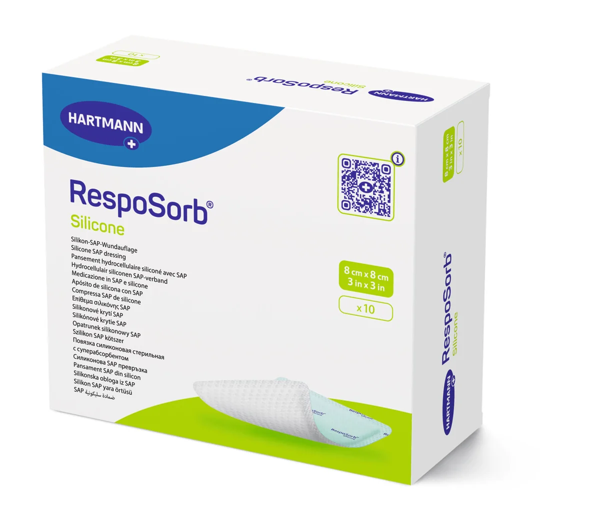 Hartmann Resposorb Silicone pansament 8 x 8 cm 10 bucati