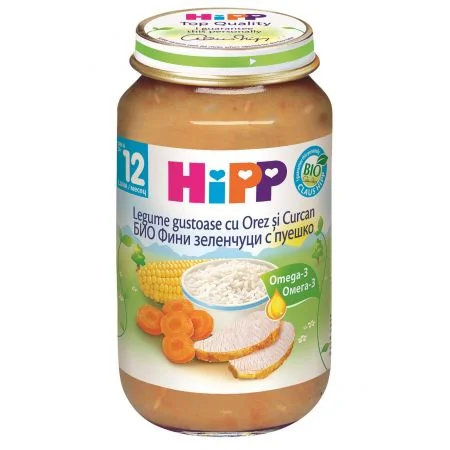 Hipp Piure Legume cu Orez si Carne de curcan 12+ luni 220 g