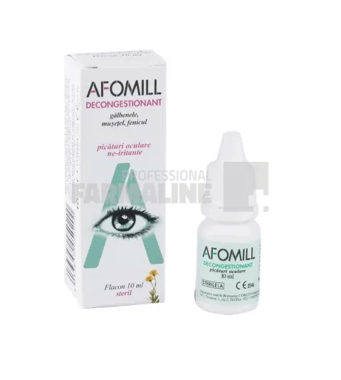 Afomill Picaturi oculare decongestionante cu Musetel, Galbenele si Fenicul 10 ml