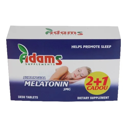 Adams Vision Melatonin 50 tablete 2 + 1  Cadou