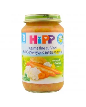 Hipp Piure din legume fine si orez cu carne de vitel 8+ luni 220g