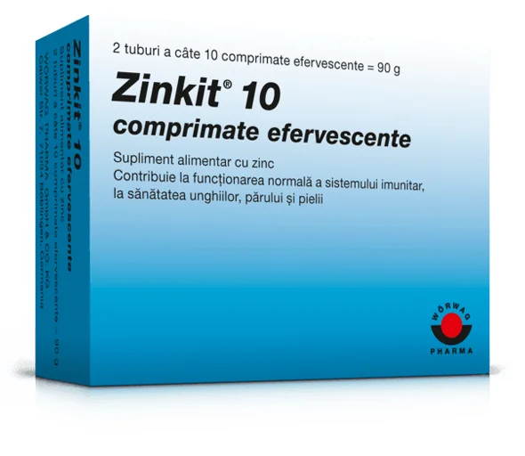 Zinkit 10 mg 20 comprimate efervescente
