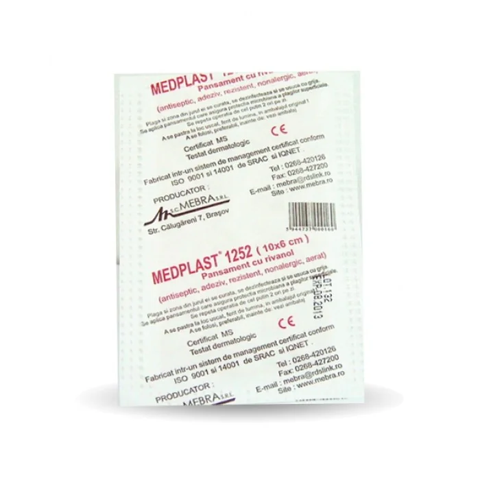 Medplast Plasturi cu rivanol 10 cm x 6 cm 1 bucata