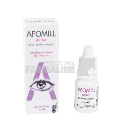 Afomill Fortifiant Afine, Ginko si Musetel picaturi oftalmice 10 ml