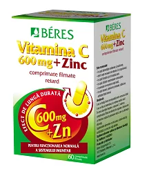 Beres Vitamina C 600 mg + Zinc 60 comprimate