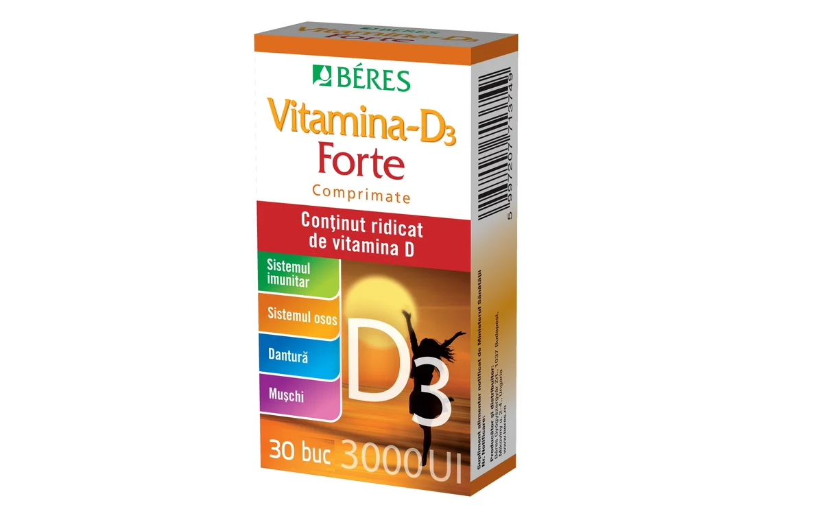Beres Vitamina D3 Forte 3000 UI 30 comprimate