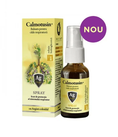 Calmotusin Spray pentru gat cu argint coloidal fara alcool 20 ml