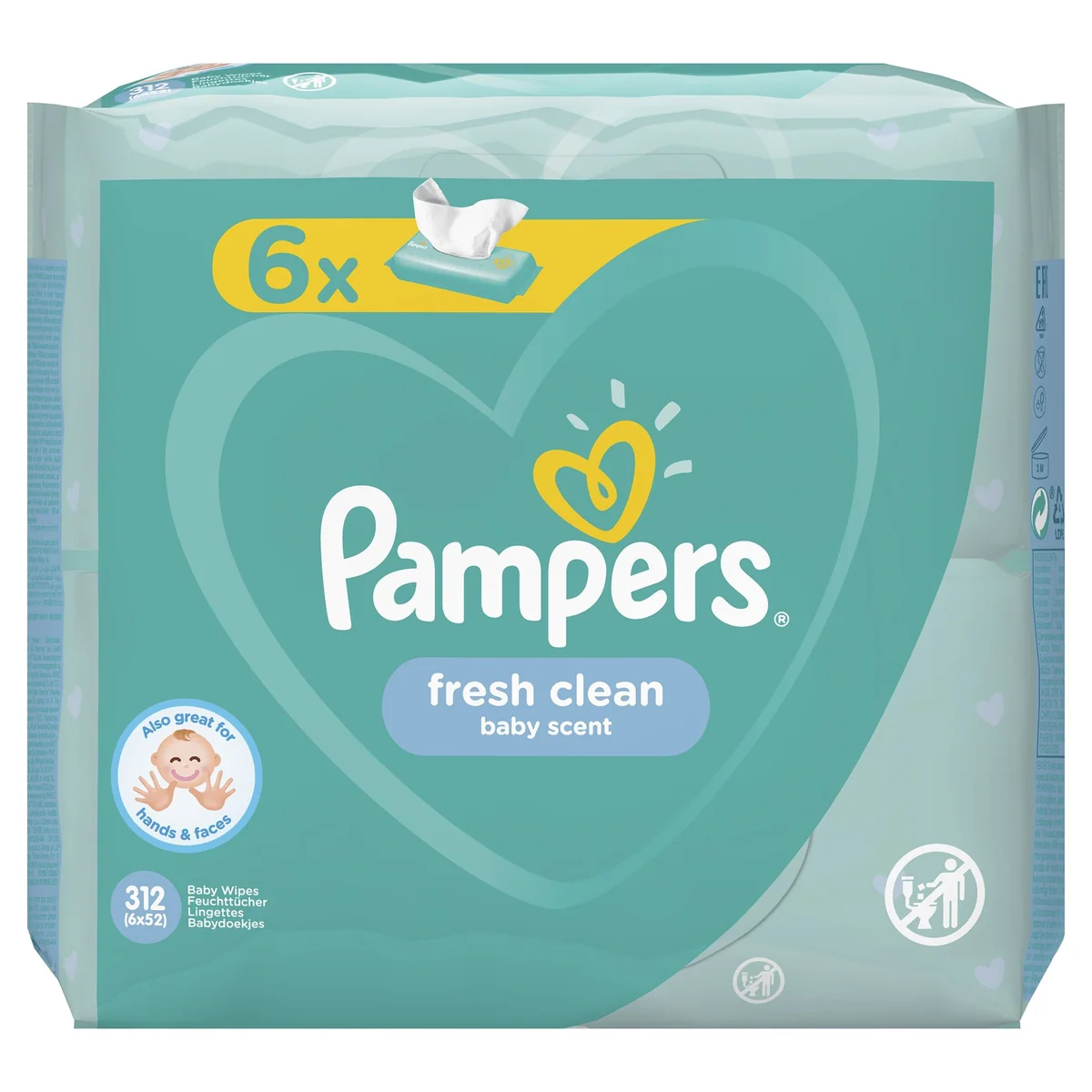 Pampers Servetele umede Fresh Clean 52 bucati 6 pachete