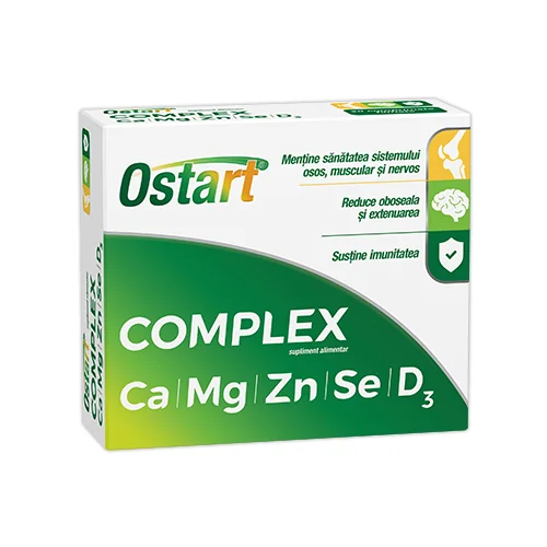 Ostart complex Ca + Mg + Zn + Se + D3 20 comprimate