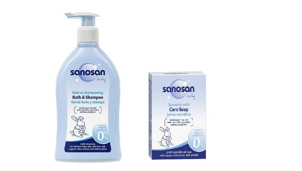Sanosan Pachet Baby Spumant & Sampon 500 ml + Sapun solid 100 g