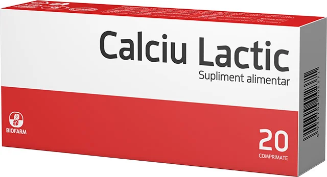 Biofarm Calciu lactic 500 mg 20 comprimate