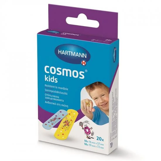 Hartmann Cosmos Kids plasturi 2 marimi rezistenti la murdarie 20 bucati