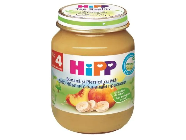 Hipp Bio Organic Piure mar,piersica,banana 4+ luni 125 g