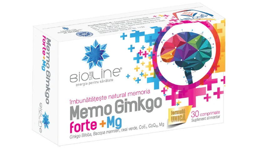 Memo Ginko forte + Mg 30 comprimate