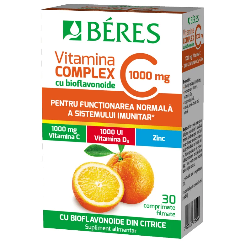 Beres Vitamina C 1000 mg complex cu Bioflavonoide 30 comprimate