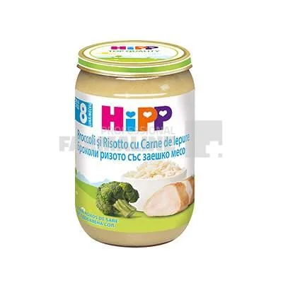 Hipp piure risotto cu broccoli si iepure 8+ luni 220 g