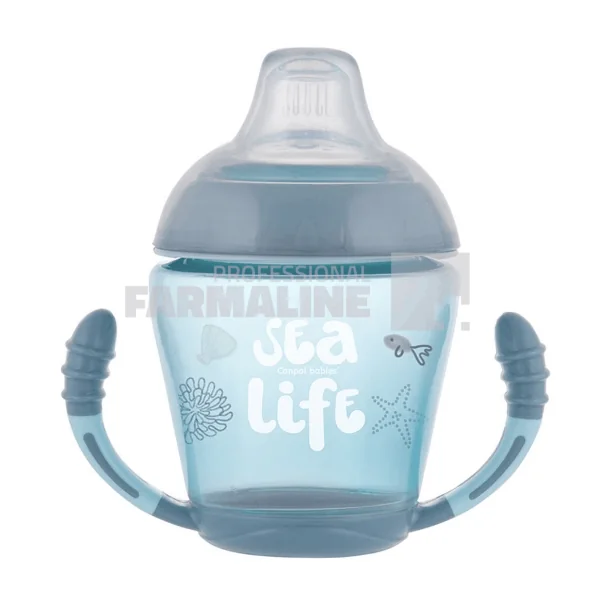 Canpol 56/501 Canita gri Sea life anti-varsare 9+ luni 230 ml