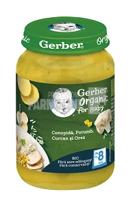 Gerber Piure Bio din legume, porumb, curcan si orez 8 luni+ 190g