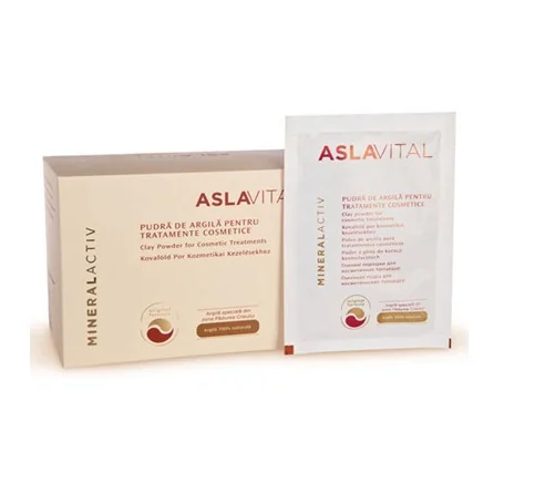 Aslavital Mineralactiv Pudra argila 10 plicuri