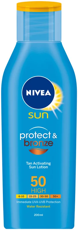 Nivea 85826 Sun Protect & Bronze Lotiune protectie solara si bronzare SPF50 200 ml