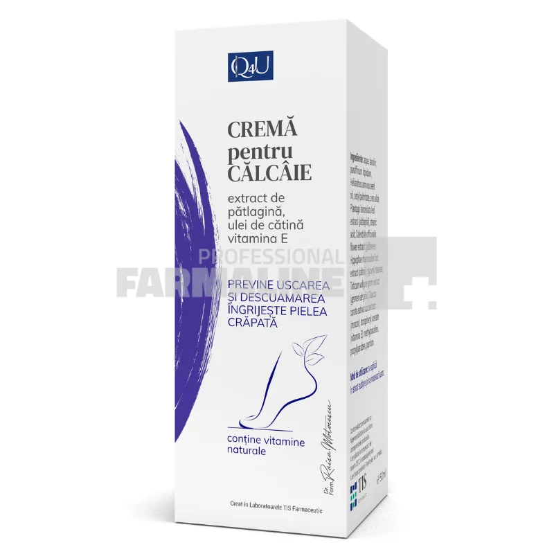 Tis Q4U Crema pentru calcaie  cu extract de Patlagina si ulei de Catina 40 ml
