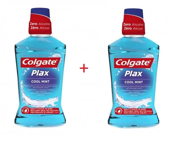 Colgate Plax Cool Mint Apa de gura 250 ml 1 + 1 Oferta