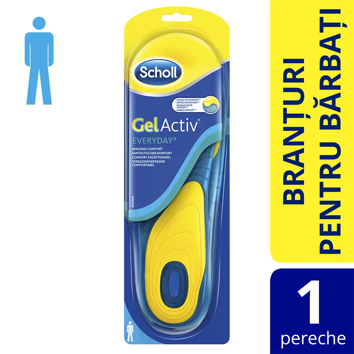Scholl Gel Activ Every Day Insoles Branturi pentru pantofi barbati