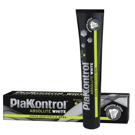 Plakkontrol Absolut White Pasta de dinti albire cu carbune 75 ml