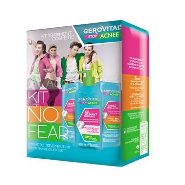 Gerovital Stop Acnee Kit tratament cosmetic Gel spumant purifiant 150 ml + Crema gel Sebum-Control 50 ml +  Crema ultra-activa 15 ml