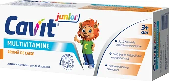 Biofarm Cavit Junior caise 20 tablete masticabile