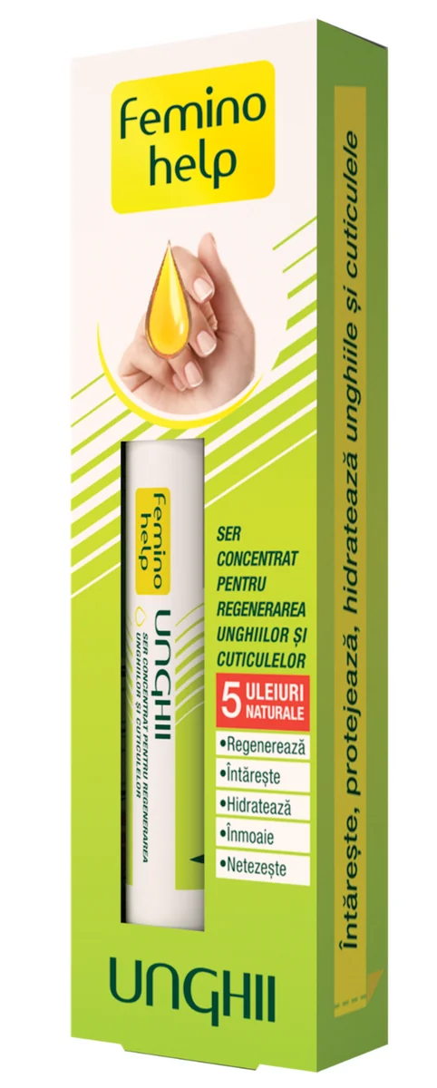 Feminohelp Ser concentrat pentru regenerarea unghiilor si cuticulelor 2 ml