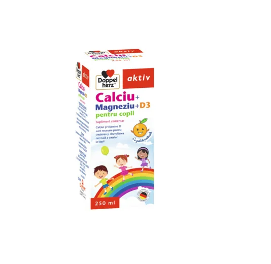 Doppelherz Aktiv Calciu + Magneziu + D3 Sirop pentru copii 250 ml