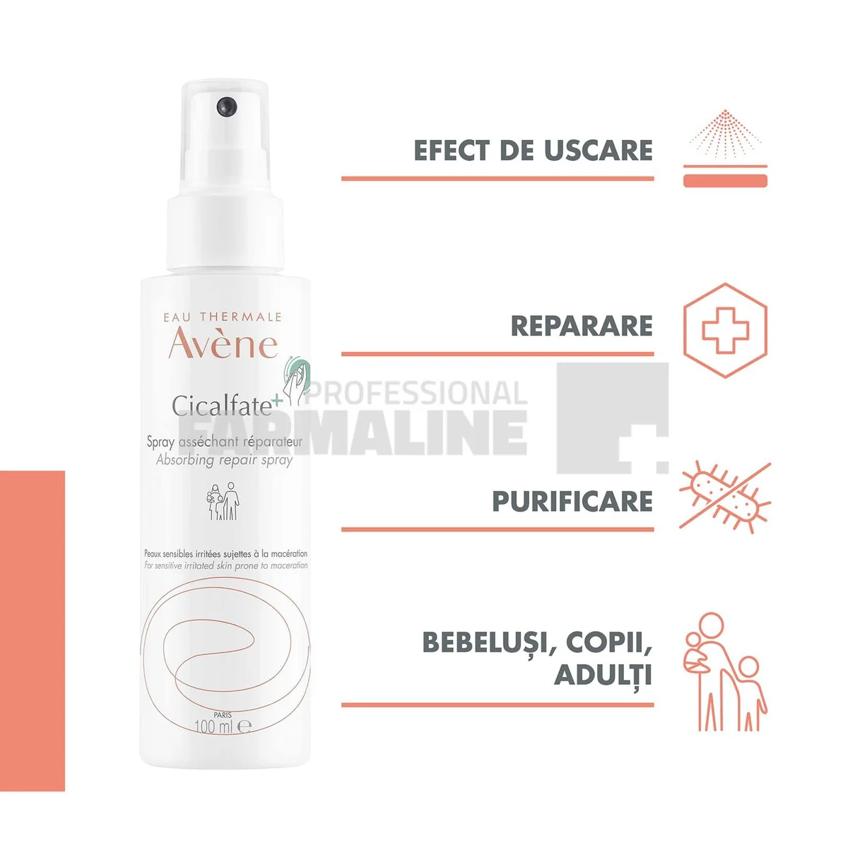 Avene Cicalfate+ Spray reparator absorbant 100 ml