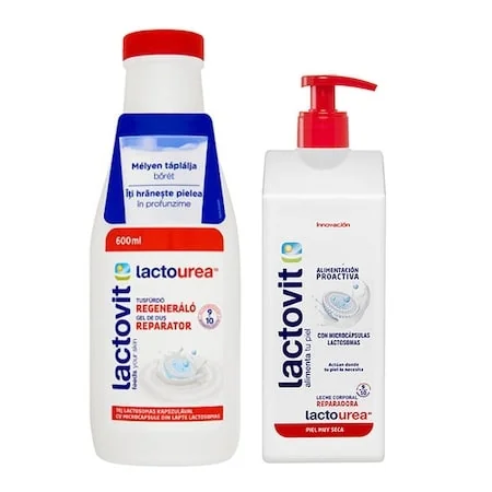 Lactovit Box Lactourea Gel de dus reparator 600 ml + Lactourea Lapte de corp 400 ml