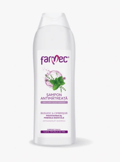 Farmec Sampon antimatreata cu busuioc & cimbrisor, provitamina B5 si minerale esentiale 400 ml
