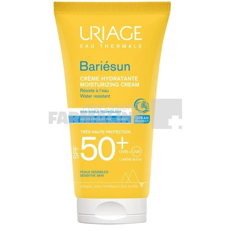 Uriage Bariesun Crema hidratanta fara parfum, rezistenta la apa SPF50 50 ml